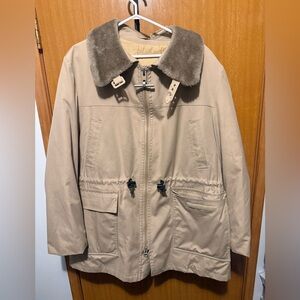 Mighty Mac Tan Coat with Faux Fur Collar